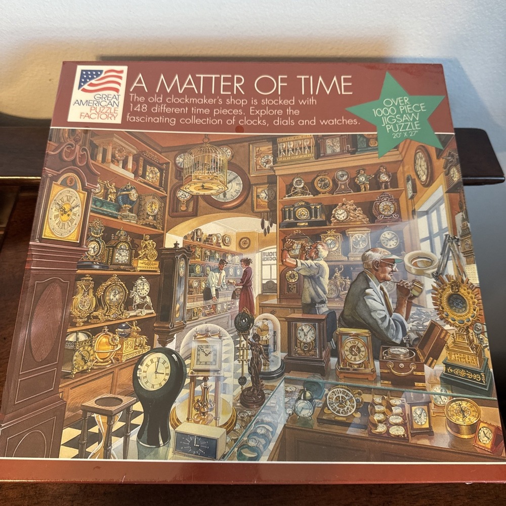 1000 Pc.Great American Puzzle Factory "A Matter of Time" Clock Puzzle New Sealed